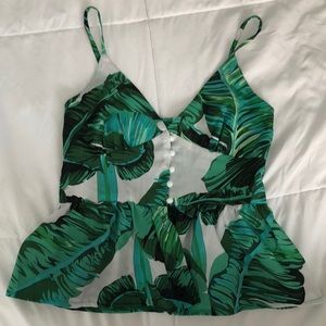 Leaf print Top